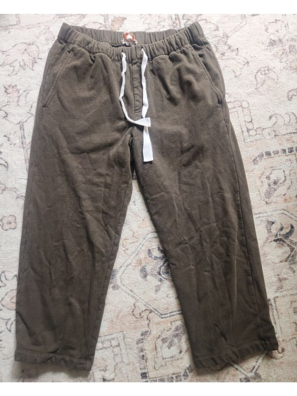 Eileen Fisher Women's Sz. XXS Crop Olive Green Organic Cotton Sweatpants